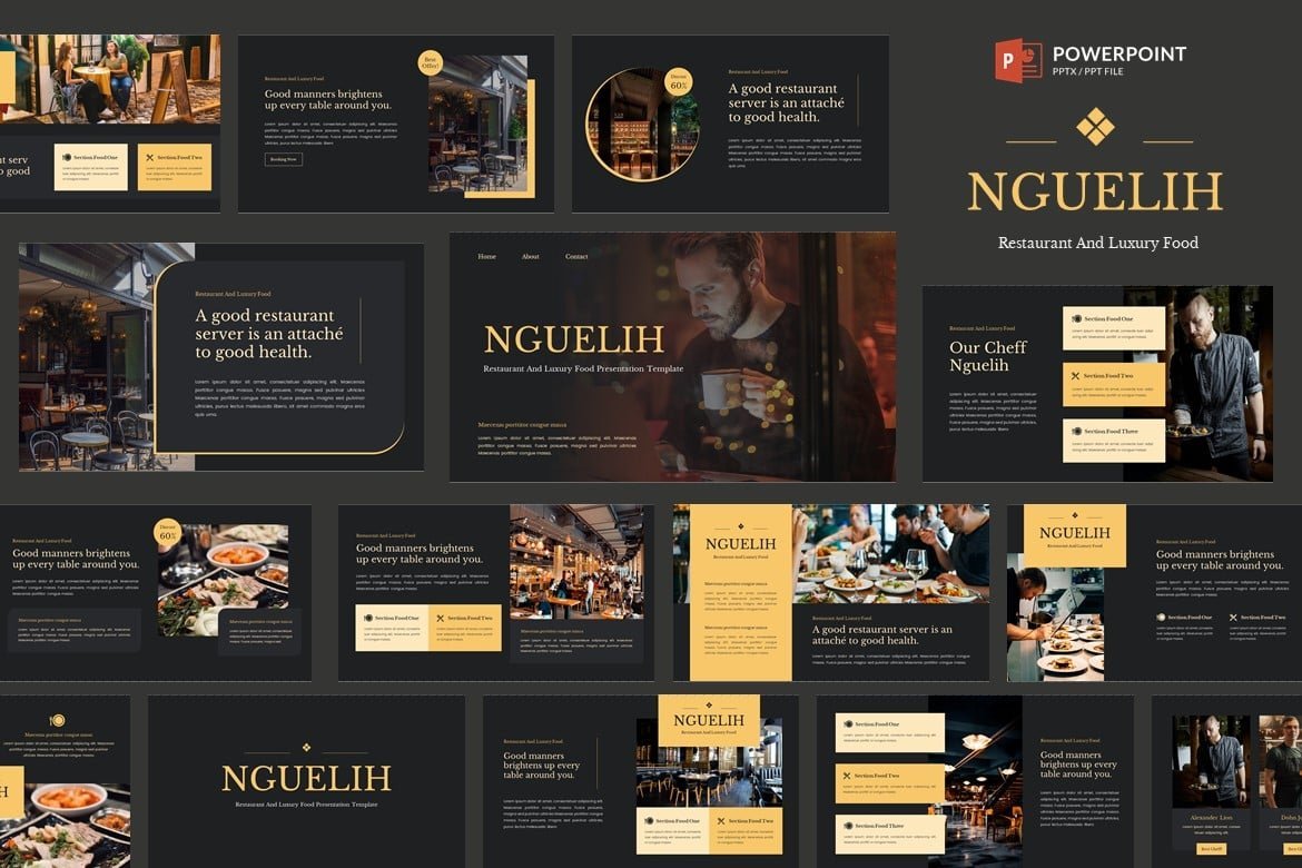 Luxury Food & Restaurant Powerpoint Template