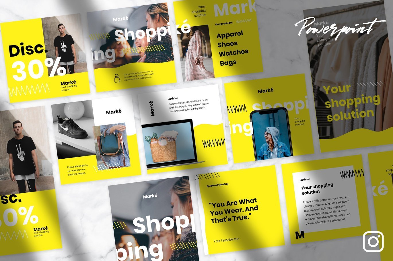 Marke - Instagram Kit Powerpoint Template