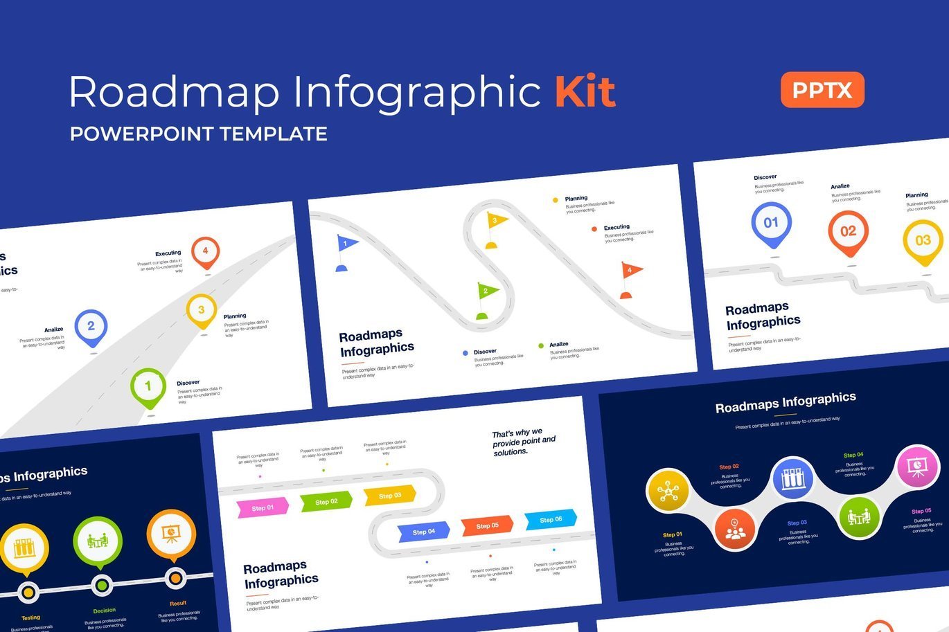 Roadmap Infographic Kit Powerpoint