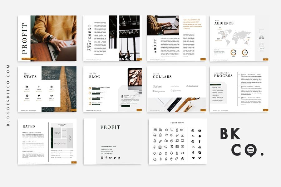 Financial Blog Media Kit | 10 Pages| PowerPoint