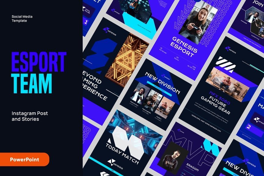 Online Gaming ESport Instagram Kit Powerpoint