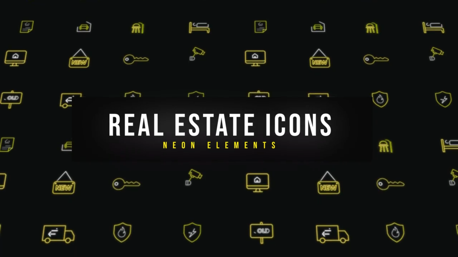 Real Estate Neon Icons