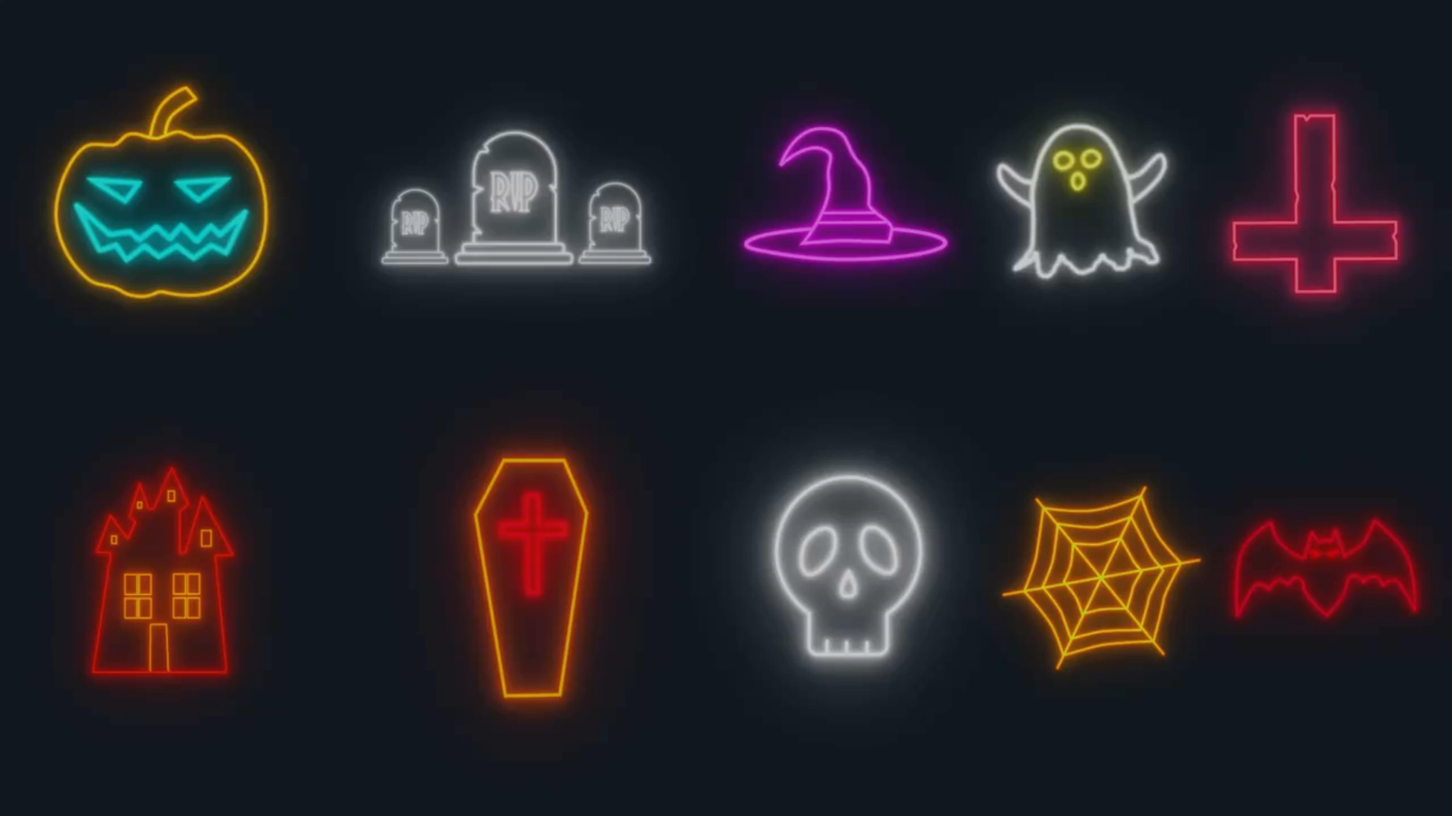 Halloween Neon Icons