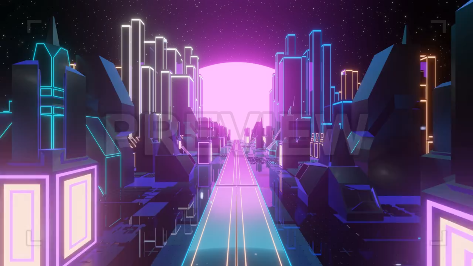 Glowing-neon-city-loop