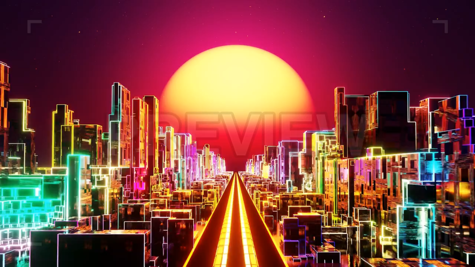Neon City Sunset VJ Loop