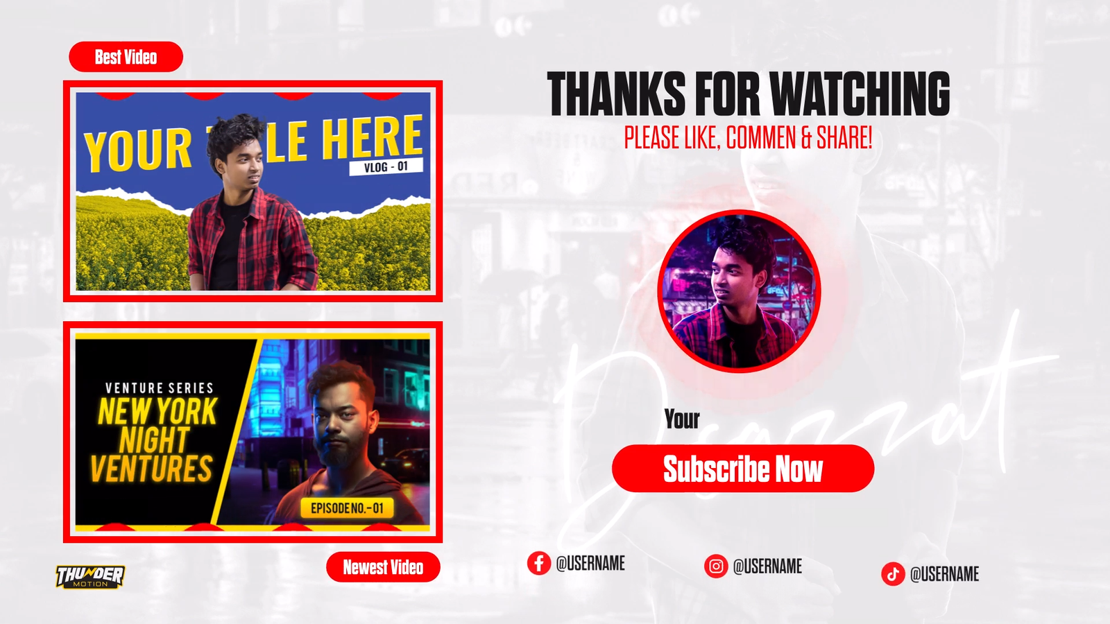 Clean YouTube End Screen Pack