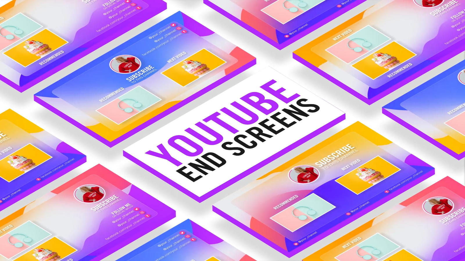 Glassmorphism Youtube End Screens