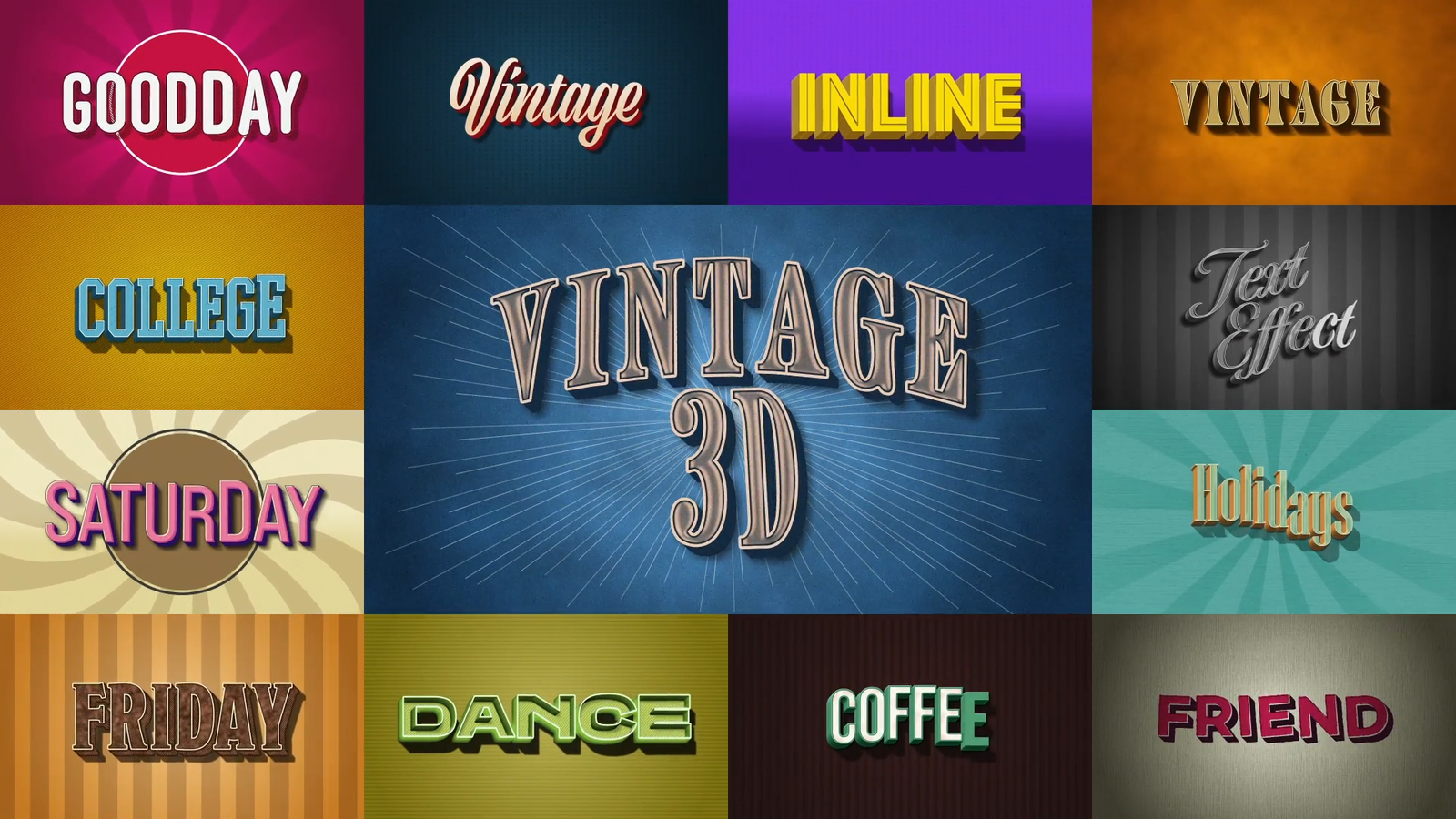 3D Retro Vintage Titles