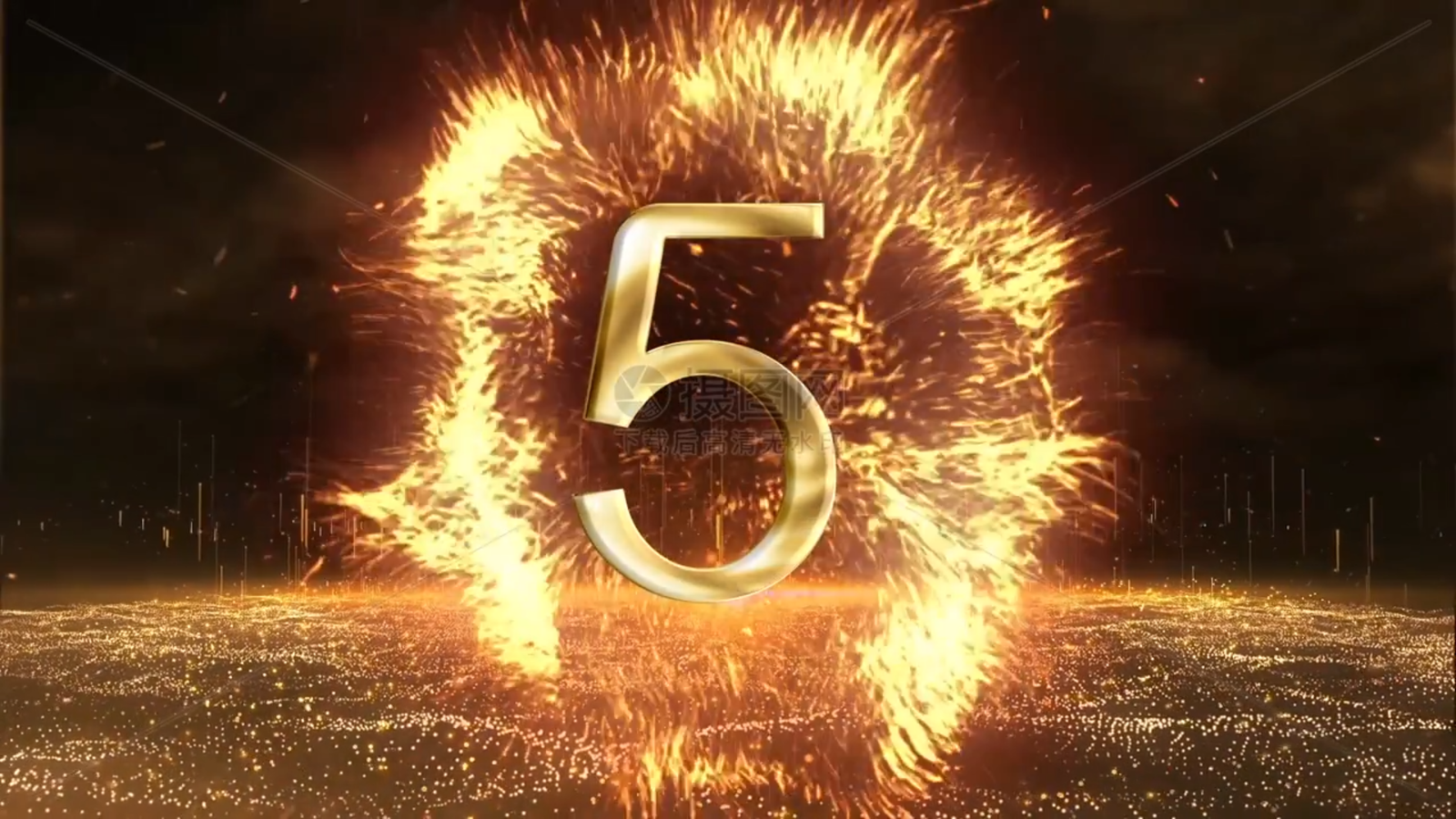 Shocking explosion 5 seconds countdown AE template