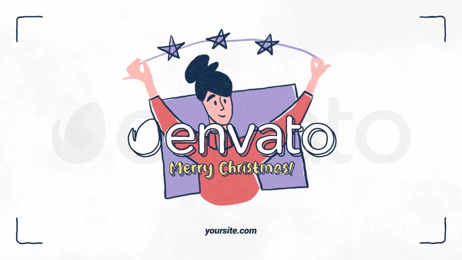 Hand-Drawn Flat Christmas Logo for Premiere Pro