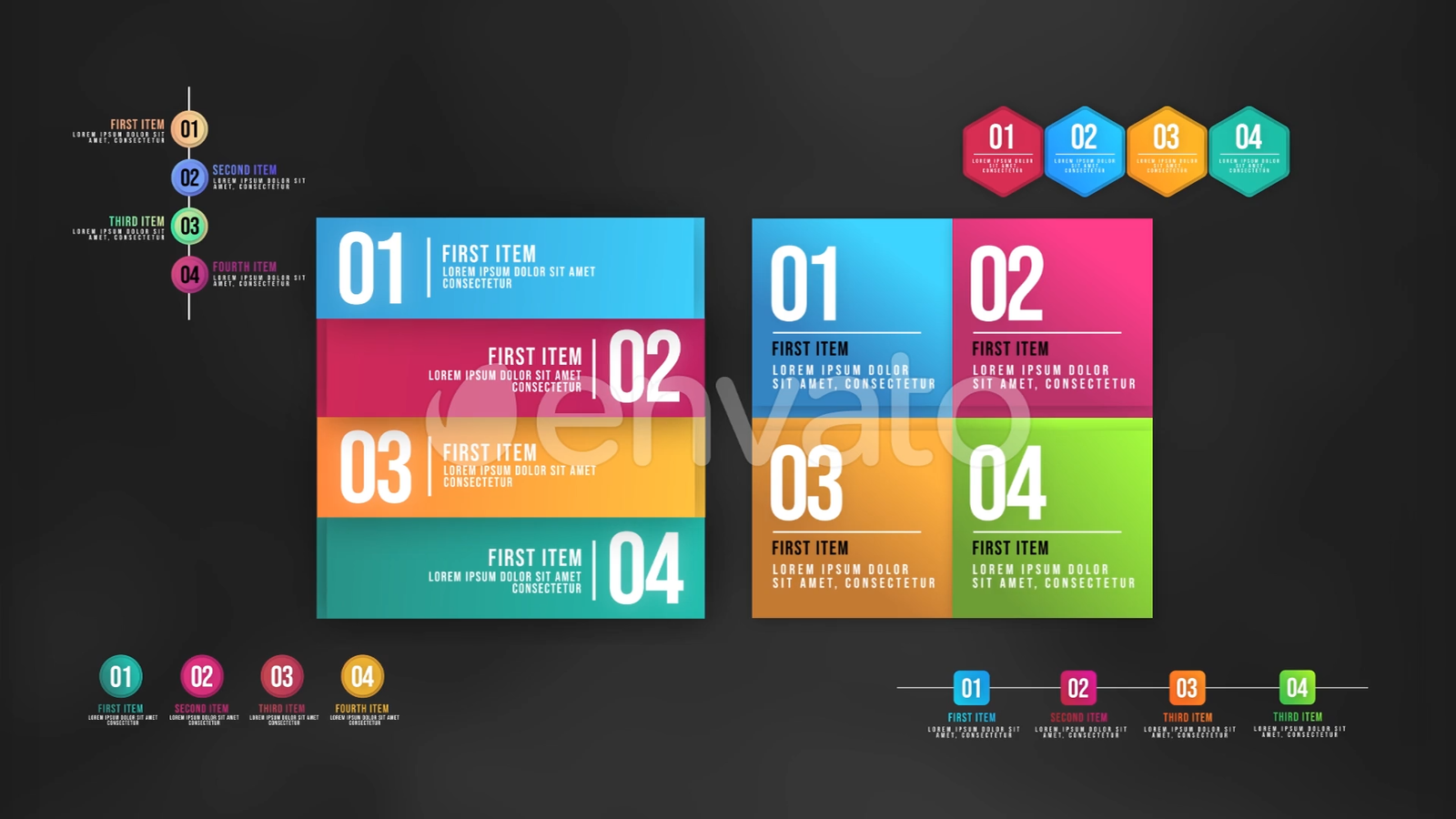 Infographic Animated Lists - MOGRT