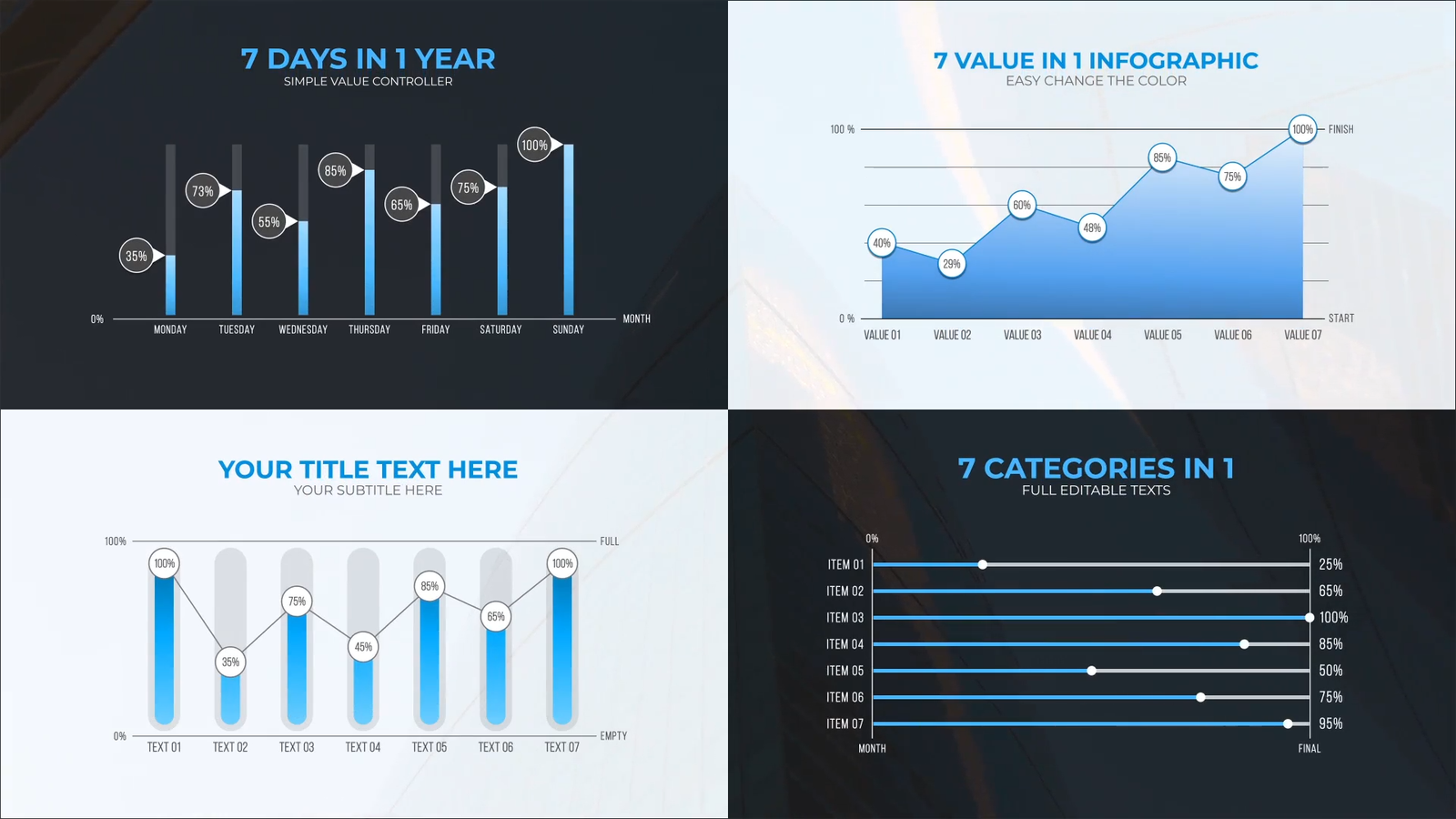 7 Values Infographic Charts | Premiere Pro