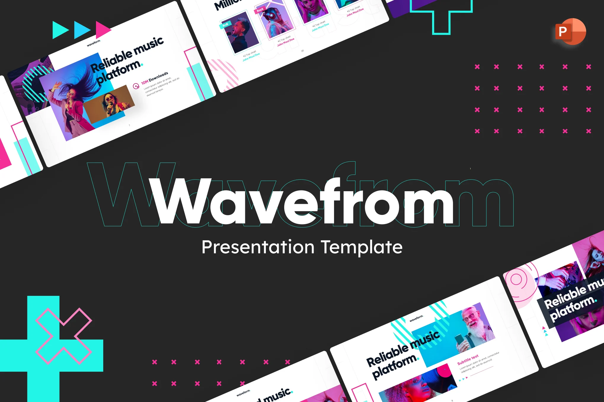 Waveform Music PowerPoint Template