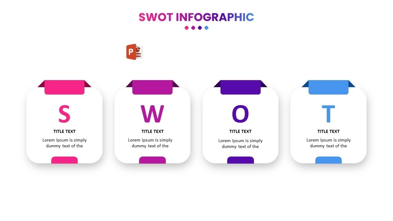 مخطط SWOT احترافي في برنامج بوربوينت لعرض الافكار
